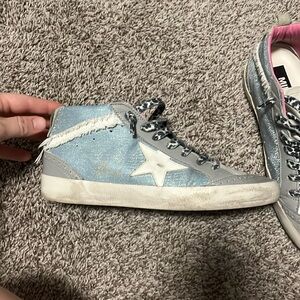 Blue and pink mid star Golden Goose